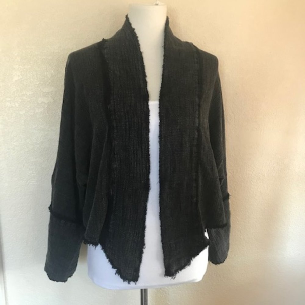 Raw Edge Crop Kimono Jacket